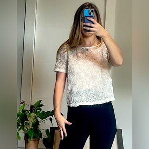 Nordstrom | Ro & De Nude Textured Top | Size XS